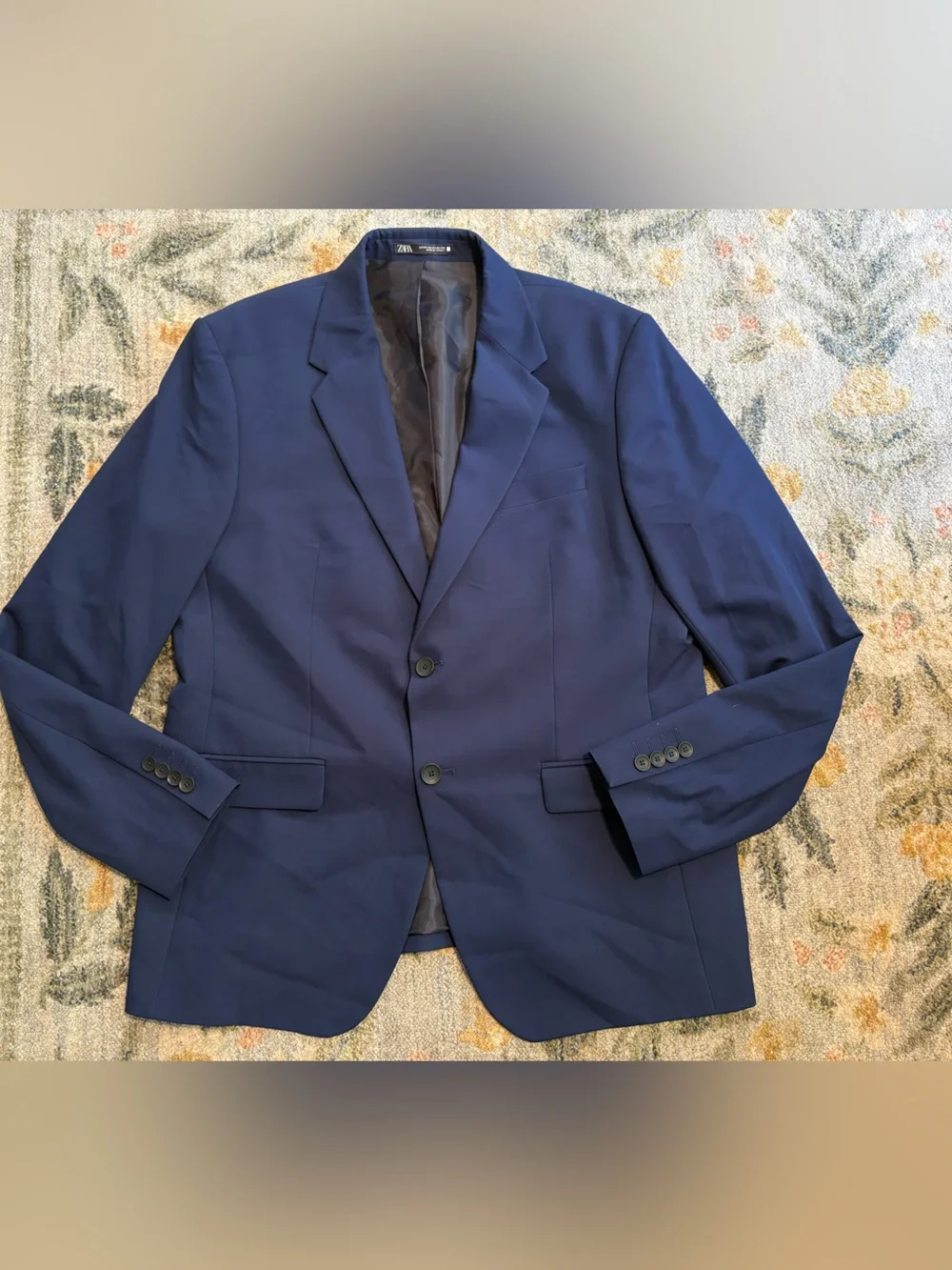 ZARA SLIM TAILORING SUIT Jacket Blazer Blue 44
